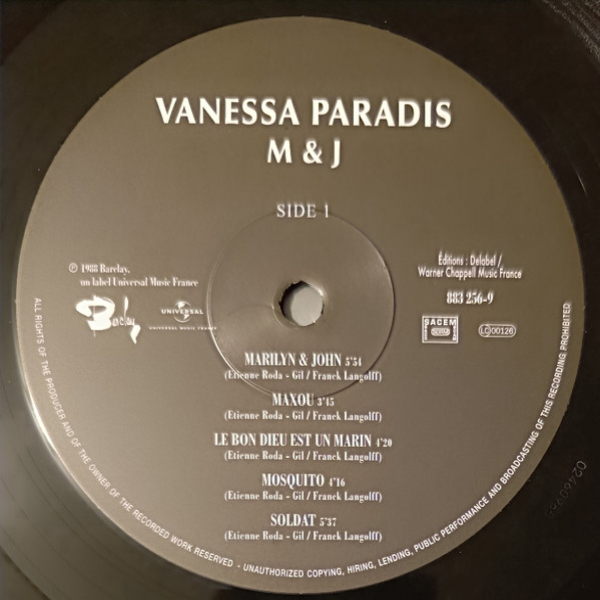 Виниловая пластинка Vanessa Paradis - M & J LP - рис.7