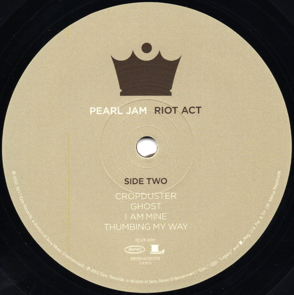 Виниловая пластинка Pearl Jam - Riot Act - рис.3