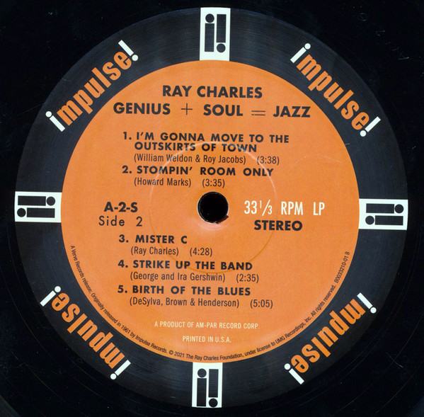 Виниловая пластинка Ray Charles - Genius + Soul = Jazz LP - рис.2