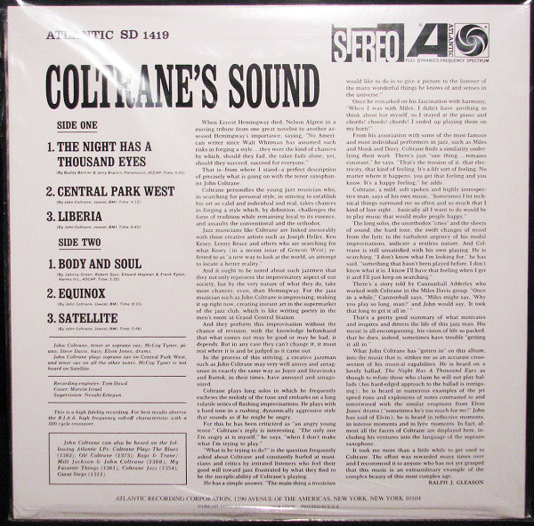 Виниловая пластинка John Coltrane - Coltrane's Sound - рис.1