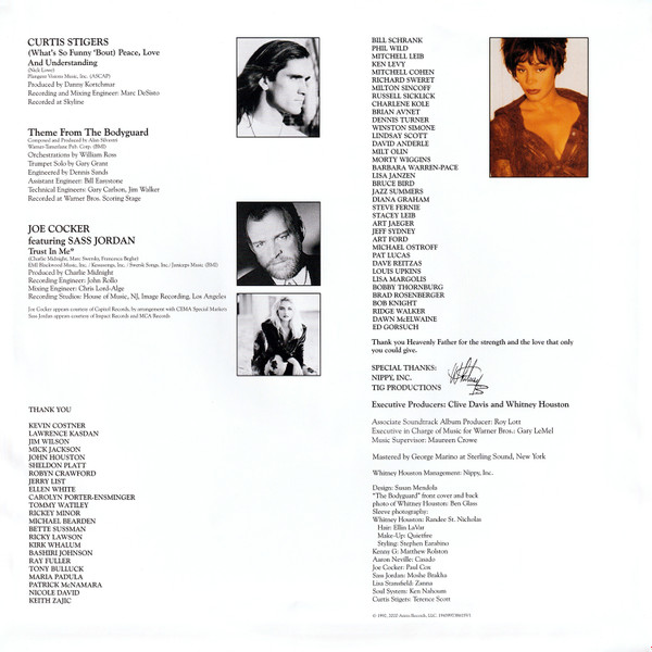 Виниловая пластинка Whitney Houston – The Bodyguard (Original Soundtrack Album) LP - рис.3