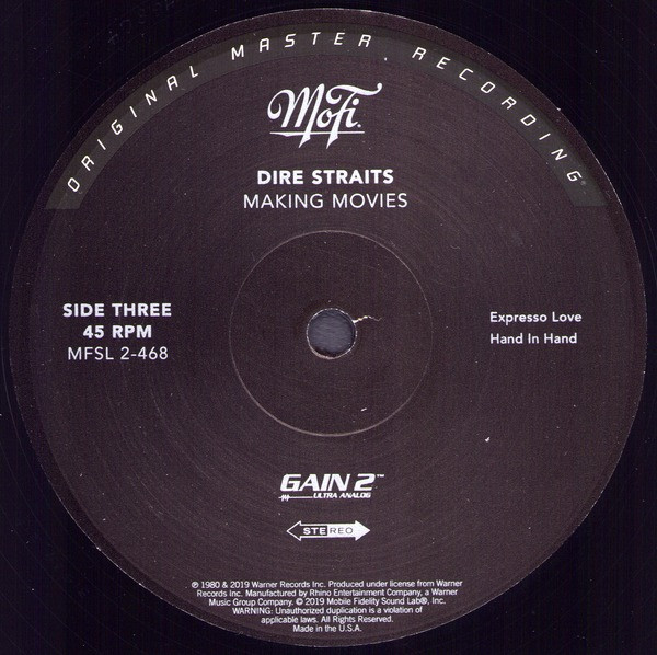 Виниловая пластинка Dire Straits – Making Movies (MFSL) - 2LP - рис.3