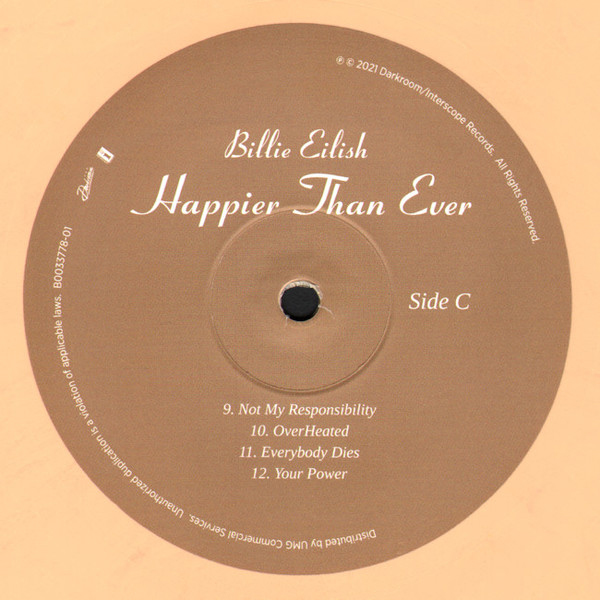 Виниловая пластинка Billie Eilish - Happier Than Ever (Golden Yellow) LP - рис.6