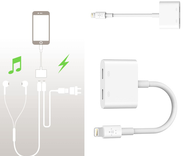 Адаптер Belkin Lightning Audio + Charge RockStar iPhone7/7Plus White - рис.2