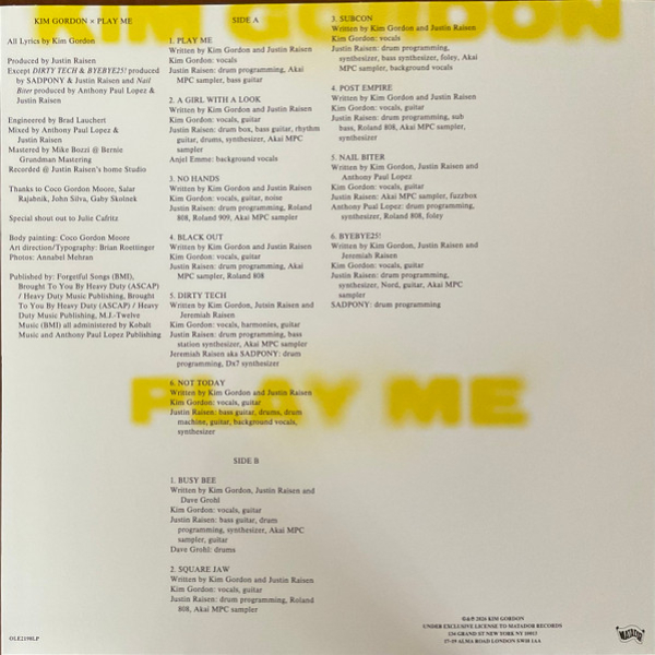 Виниловая пластинка Kim Gordon - Play Me LP - рис.3