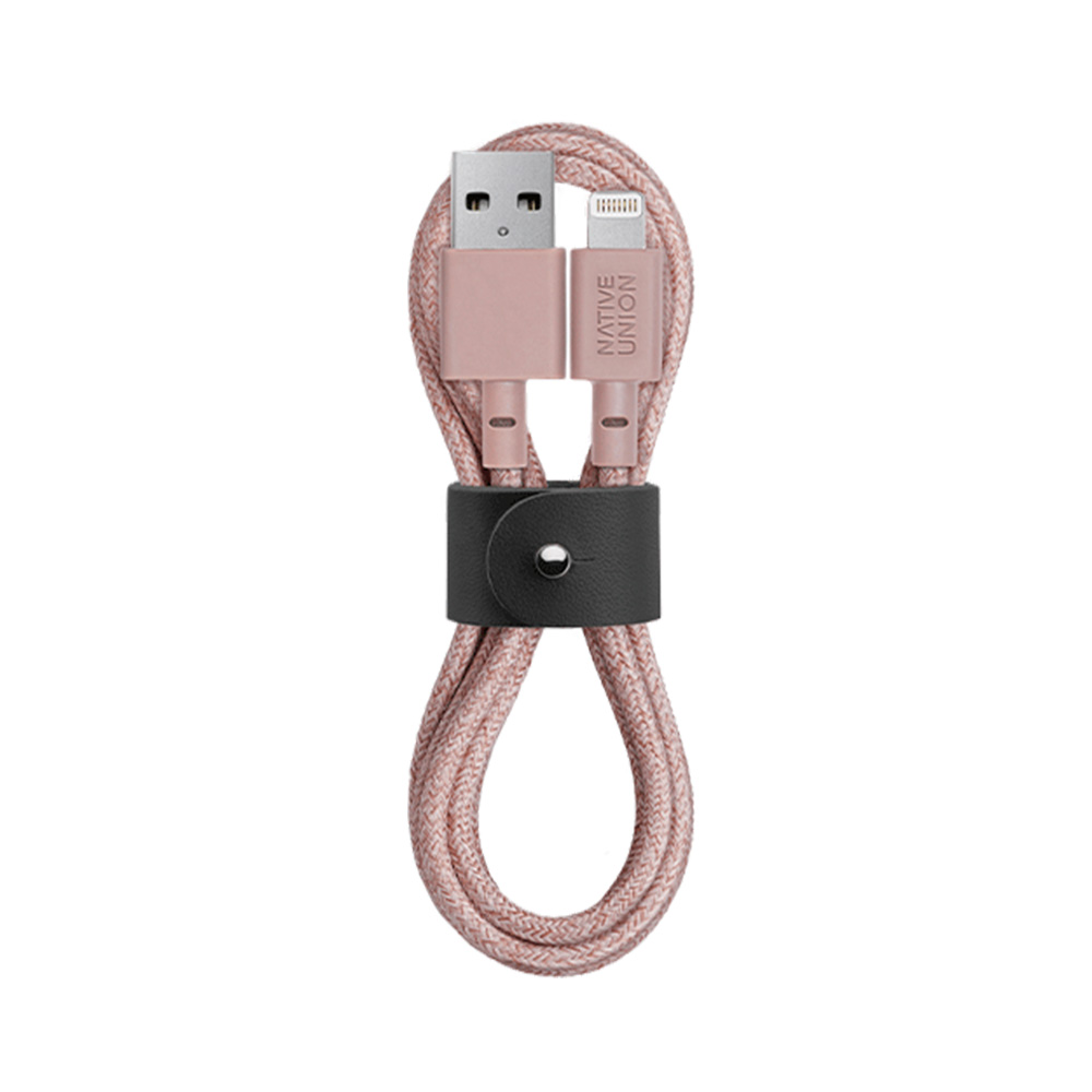 Кабель Native Union Belt USB-A - Lightning Rose 1.2m - фото 1