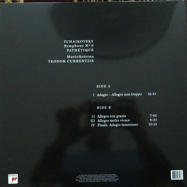 Виниловая пластинка Tchaikovsky; MusicAeterna; Teodor Currentzis - Symphony NO 6 Pathetique LP - рис.1