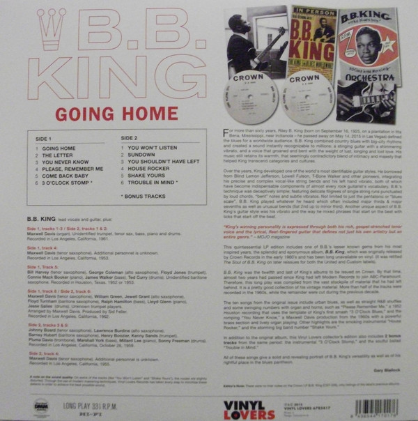 Виниловая пластинка B.B. King - Going Home - рис.1