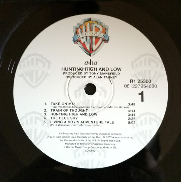 Виниловая пластинка A-HA HUNTING HIGH AND LOW - рис.3