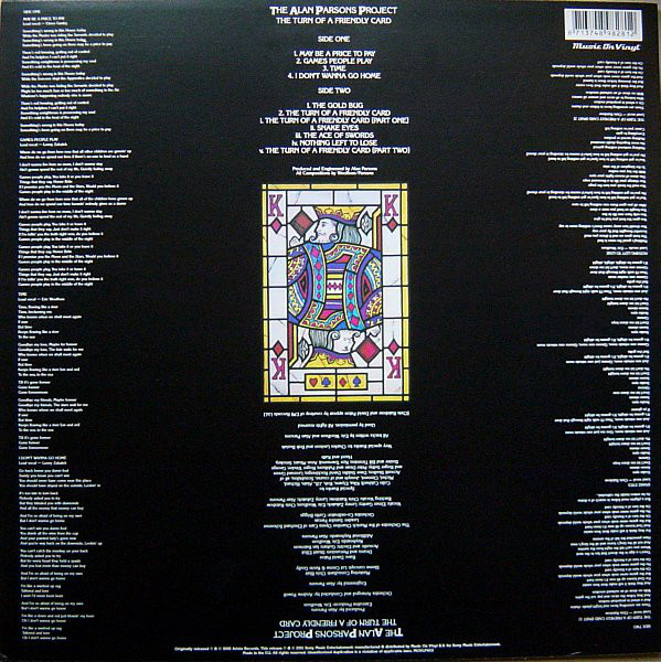 Виниловая пластинка The Alan Parsons Project The Turn Of A Friendly Card LP - рис.1