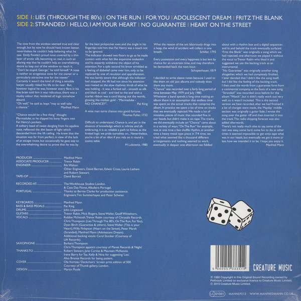 Виниловая пластинка Manfred Mann's Earth Band – Chance LP - рис.1