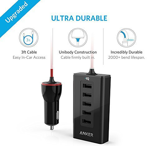 Автомобильное зарядное устройство Anker PowerDrive 5 50W 5-ports car charger white (A2311H22) - рис.5