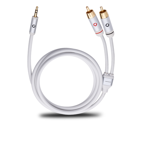 Кабель OEHLBACH I-CONNECT White Jack 3.5 to 2RCA 1.5m - рис.0