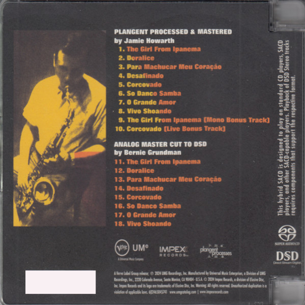 CD-диск Stan Getz & Joao Gilberto, Featuring Antonio Carlos Jobim - Getz & Gilberto SACD - рис.1