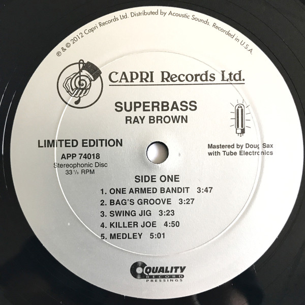 Виниловая пластинка Ray Brown, John Clayton – Super Bass LP - рис.2