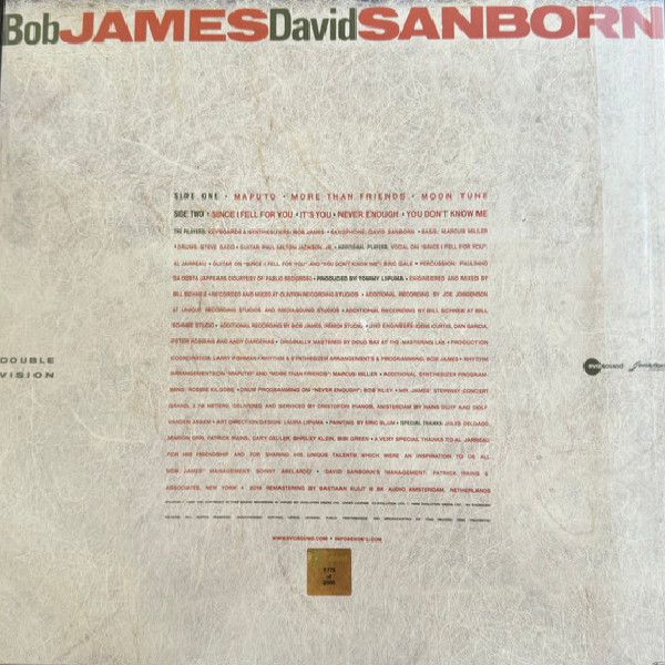 Виниловая пластинка Bob James, David Sanborn – Double Vision (Audiophile Edition) (coloured) LP - рис.2