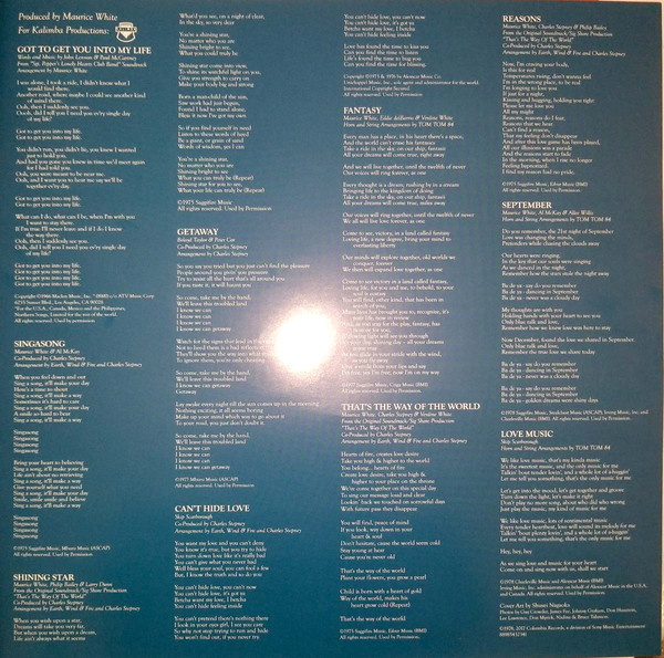 Виниловая пластинка Earth, Wind & Fire. Greatest Hits Vol. 1 1978 LP - рис.3