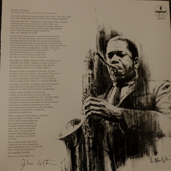 Виниловая пластинка John Coltrane – A Love Supreme LP - рис.1