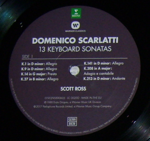 Виниловая пластинка Domenico Scarlatti; Scott Ross - 13 Keyboard Sonatas - рис.2