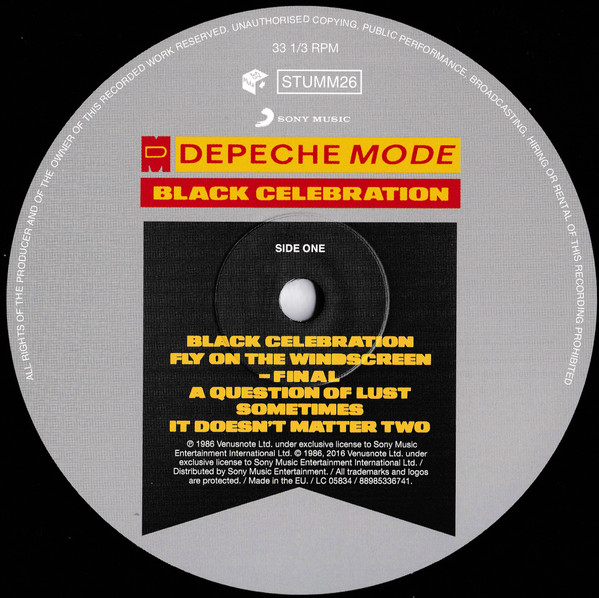 Виниловая пластинка Depeche Mode – Black Celebration LP - рис.3