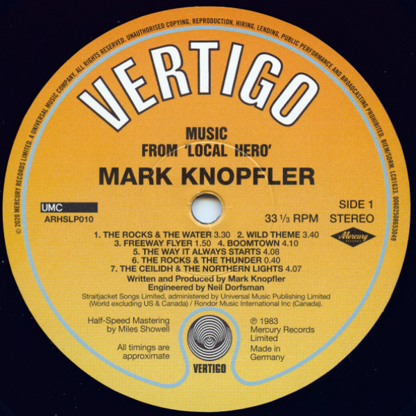 Виниловая пластинка Mark Knopfler - Local Hero (Half Speed Master) LP - рис.3