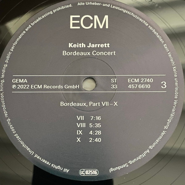 Виниловая пластинка Keith Jarrett - Bordeaux Concert - 2LP - рис.7