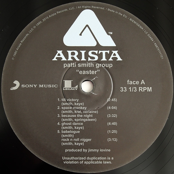 Виниловая пластинка Patti Smith Group - Easter - рис.3