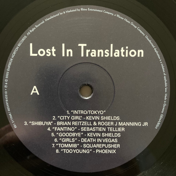 Виниловая пластинка Various – Lost In Translation (Music From The Motion Picture Soundtrack) LP - рис.2