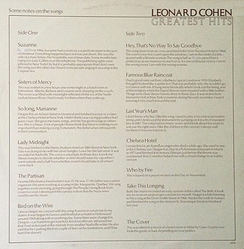 Виниловая пластинка Leonard Cohen Greatest Hits LP - рис.1