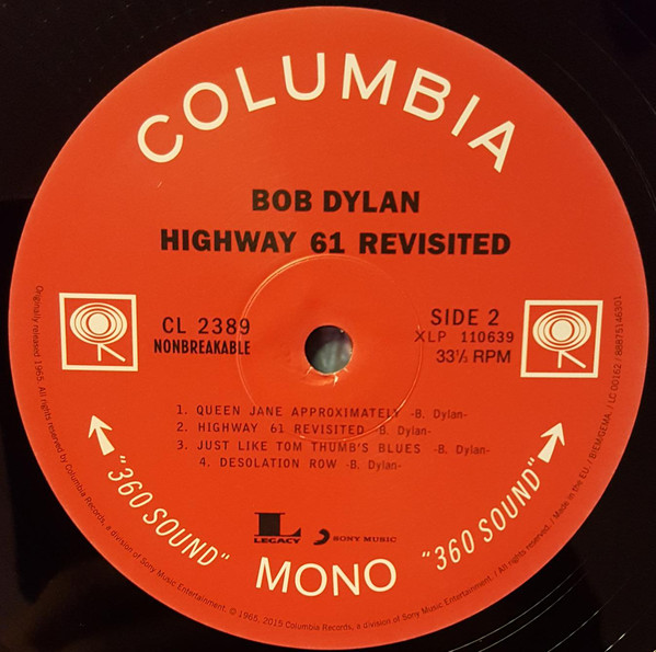 Виниловая пластинка Bob Dylan - Highway 61 Revisited - рис.3