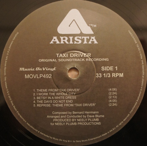 Виниловая пластинка Bernard Herrmann - Taxi Driver (Original Soundtrack Recording) - рис.2