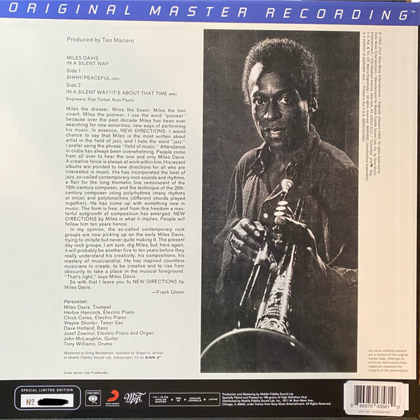 Виниловая пластинка Miles Davis – In A Silent Way - MFSL - LP - рис.1