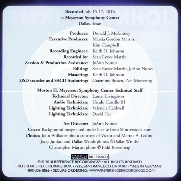 CD-диск Dallas Winds, John Williams - John Williams At The Movies OST SACD - рис.24