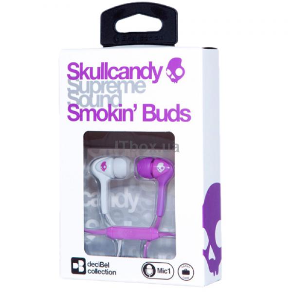 Наушники Skullcandy Smokin'Buds with mic Purple - рис.1