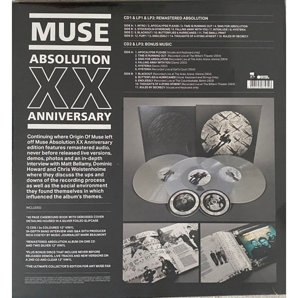 Виниловая пластинка Muse - Absolution - Coloured 3LP+2CD BOX SET - рис.1