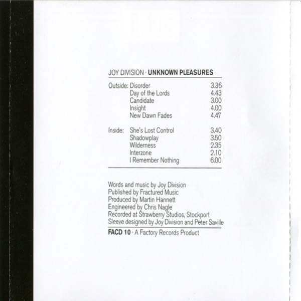 CD-диск Joy Division – Unknown Pleasures - CD - рис.7