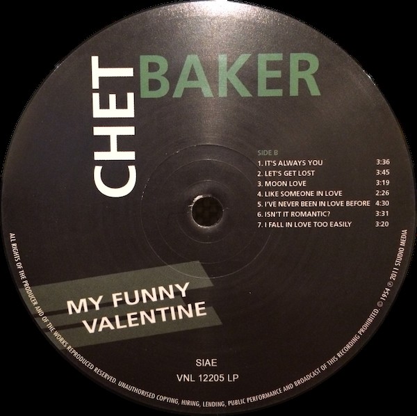 Виниловая пластинка Chet Baker - My Funny Valentine - рис.3