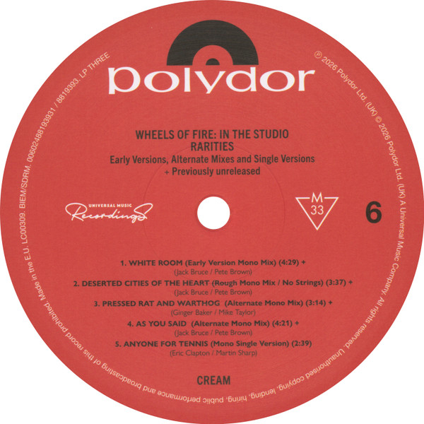 Виниловая пластинка Cream - Wheels Of Fire: In The Studio - 3LP - рис.14