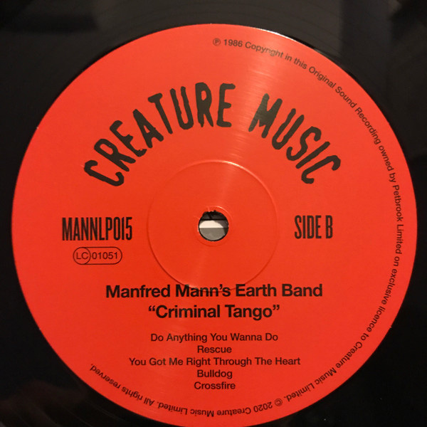 Виниловая пластинка Manfred Mann's Earth Band With Chris Thompson – Criminal Tango LP - рис.3