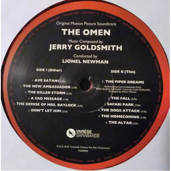 Виниловая пластинка OST The Omen - Jerry Goldsmith (coloured) LP - рис.3