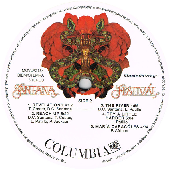 Виниловая пластинка Santana - Festival - рис.3