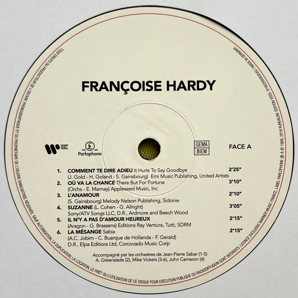 Виниловая пластинка Francoise Hardy - Comment Te Dire Adieu LP - рис.2