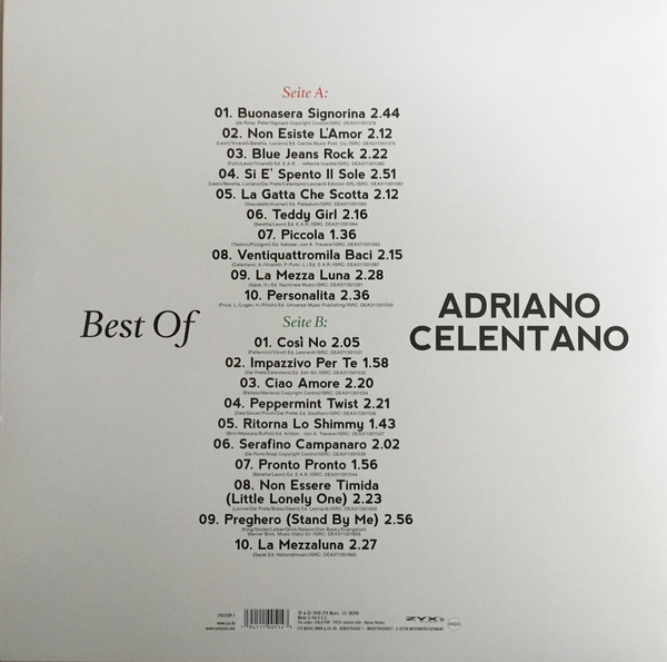 Виниловая пластинка Adriano Celentano – Best Of LP - рис.1