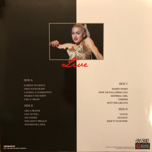 Виниловая пластинка Madonna – Live LP - рис.1