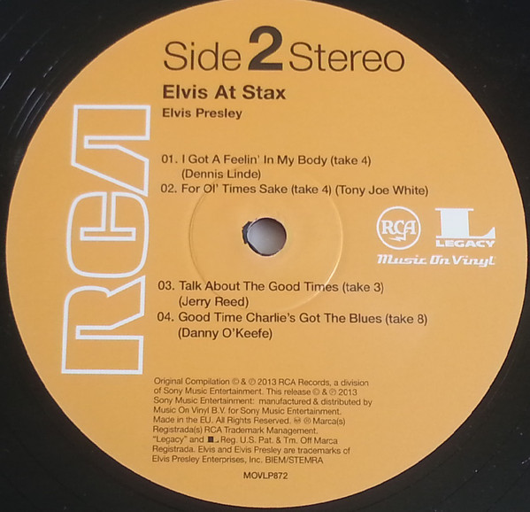 Виниловая пластинка ELVIS PRESLEY ELVIS AT STAX - рис.3