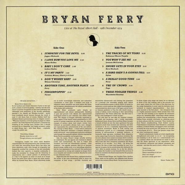 Виниловая пластинка Bryan Ferry – Live At The Royal Albert Hall 1974 LP - рис.1
