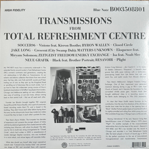Виниловая пластинка Various – Transmissions From Total Refreshment Centre BLUE NOTE 2023 LP - рис.1
