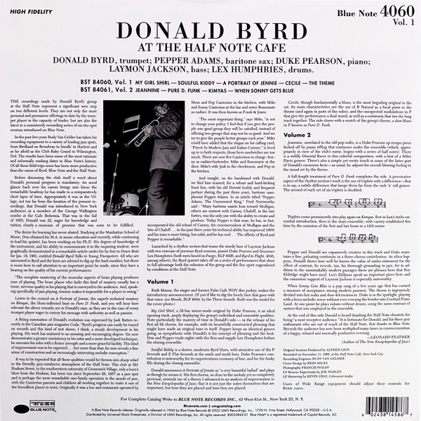 Виниловая пластинка Donald Byrd – At The Half Note Cafe Volume 1 LP - рис.1