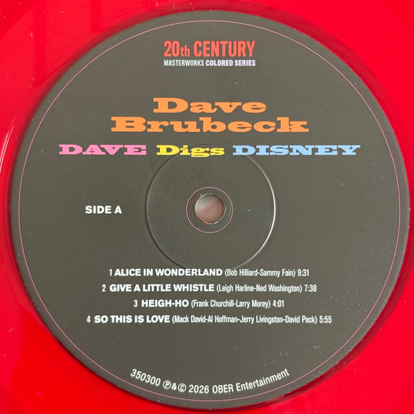 Виниловая пластинка The Dave Brubeck Quartet - Dave Digs Disney (Red) LP - рис.4