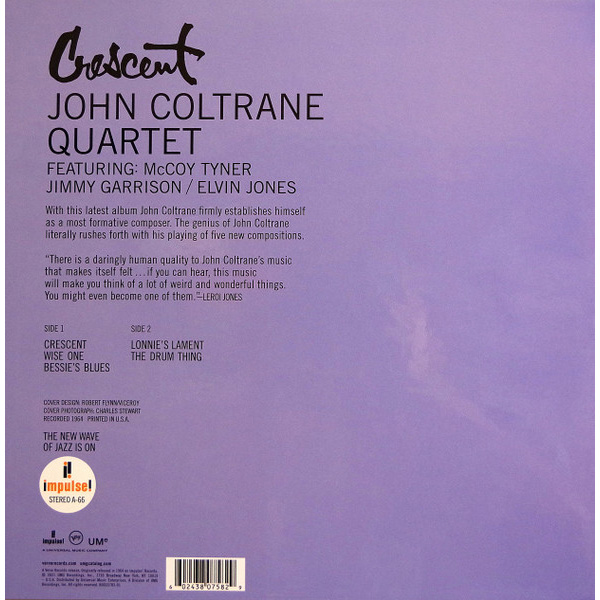 Виниловая пластинка John Coltrane Quartet – Crescent (Acoustic Sounds) LP - рис.3